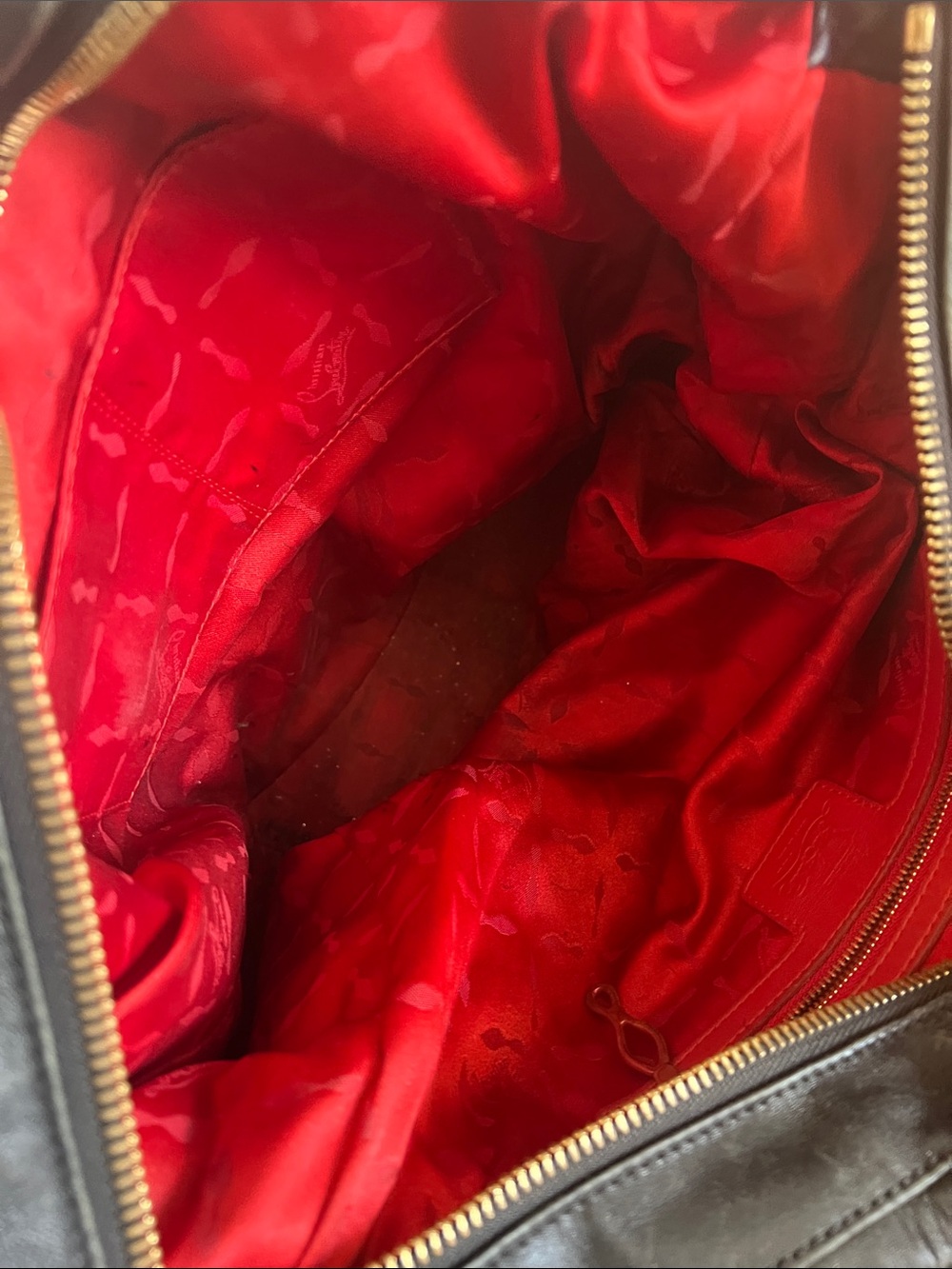 Christian Louboutin Women's Leather Tote with Gold Zipper Accents - Picture 4 of 5